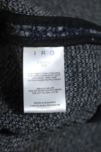 IRO Womens Dark Blue Chunky Knit Crew Neck Long Sleeve Jacket Size 38