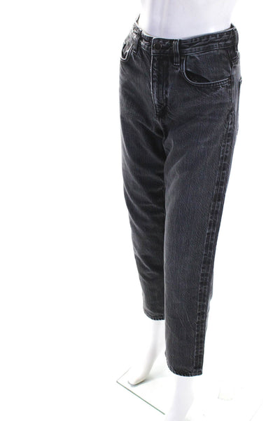 COS Womens Cotton Buttoned Zipped Slip-On Straight Leg Jeans Black Size EUR28
