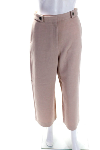 Maje Womens Hook & Eye Snap Button Zip Straight Leg Dress Pants Pink Size EUR38