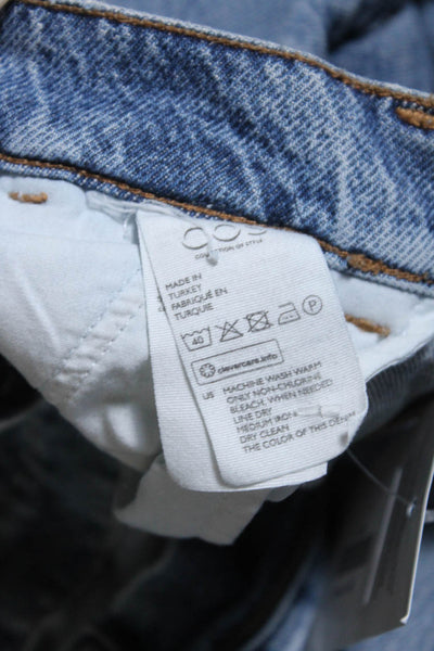 COS Womens Cotton Barrel Wide Leg Buttoned Medium Washed Jeans Blue Size EUR25