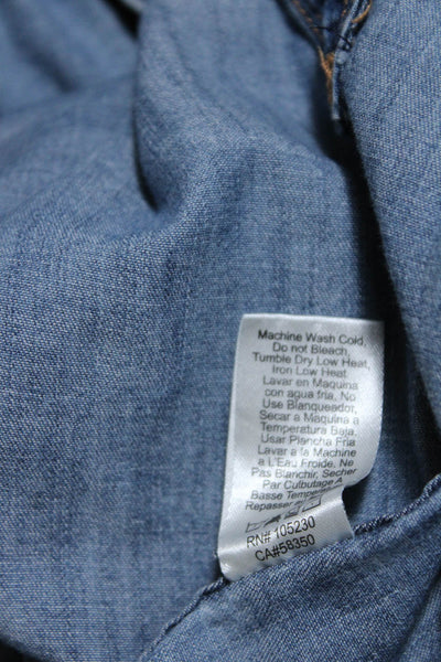 Current/Elliott Womens Cotton Collar Button Long Sleeve Shirt Dress Blue Size 0