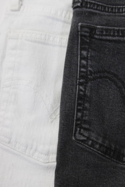 Levis Womens Cotton Buttoned Zip Wedge Straight Leg Jeans White Size 28 Lot 2