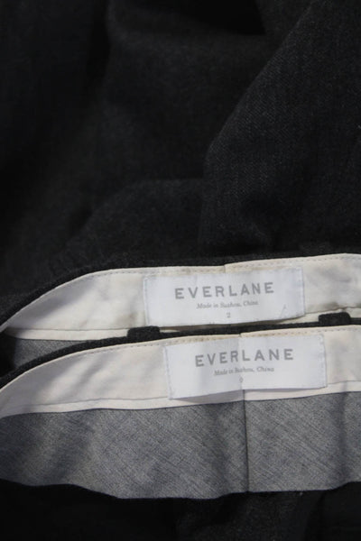 Everlane Womens Low Rise Slim Leg Cropped Pleated Pants Dark Gray Size 0 2 Lot 2