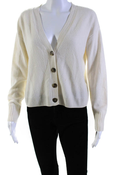 Intermix Women's Long Sleeves Button Down Cashmere Cardigan Sweater Beige Size S