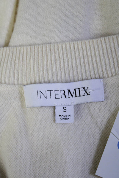 Intermix Women's Long Sleeves Button Down Cashmere Cardigan Sweater Beige Size S