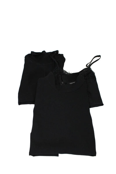 Zara Women's High Neck Quarter Zip Sleeveless Blouse Black Size S Lot 3