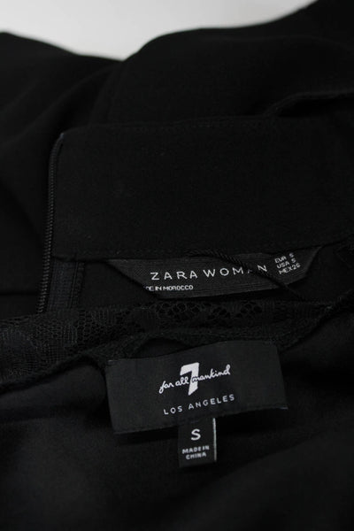 Zara Women's High Neck Quarter Zip Sleeveless Blouse Black Size S Lot 3
