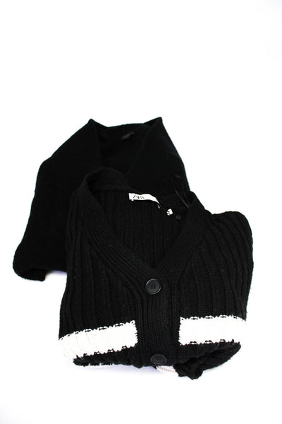 J Crew Women's Open Front Long Sleeves Cardigan Sweater Black Size S Lot 2