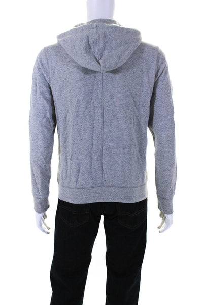 Sandro Mens Cotton Long Sleeve Full Zip Hooded Light Jacket Gray Size M