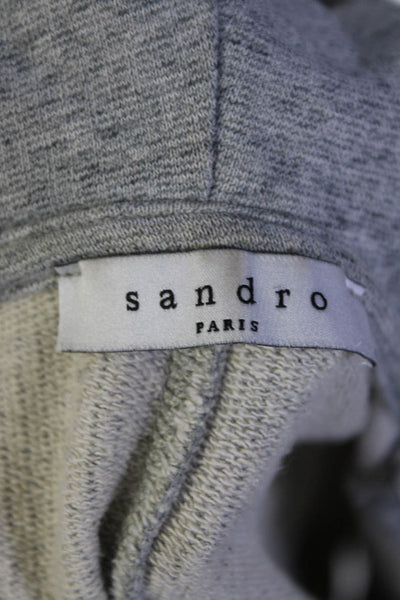 Sandro Mens Cotton Long Sleeve Full Zip Hooded Light Jacket Gray Size M