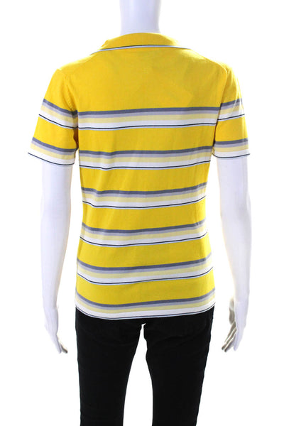 Escada Sport Womens Cotton Collared Short Sleeve Polo Shirt Top Yellow Size M