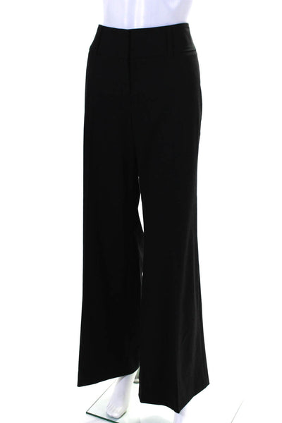 Escada Womens Wool Hook Closure Mid-Rise Wide Leg Pants Trousers Black Size 40