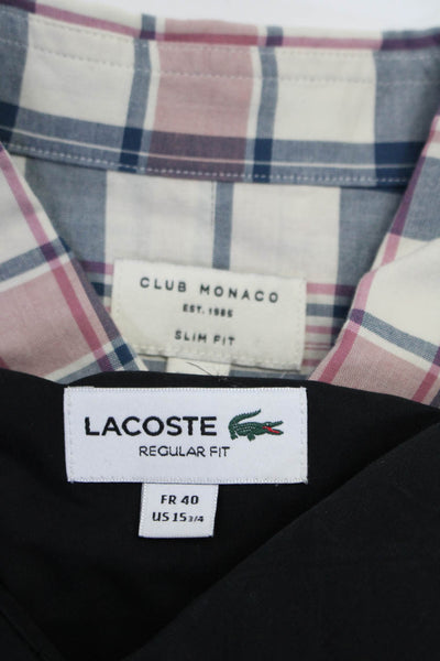 Club Monaco Lacoste Mens Button Down Shirts Multicolored Size Medium 15 3/4 Lot