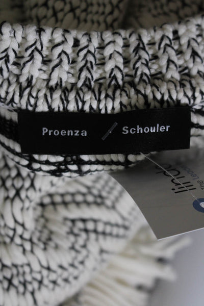 Proenza Schouler Womens White Chunky Knit Fringe Sleeveless Blouse Top Size XS