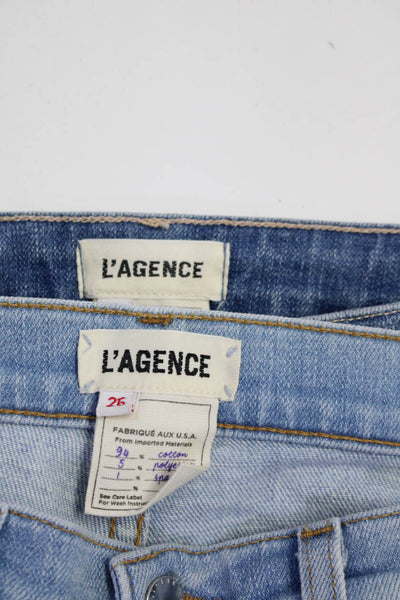L'Agence Womens Blue Light Wash High Rise Skinny Nicoline Jeans Size 26 lot 2