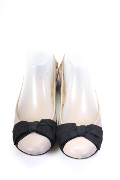 Valentino Garavani Women's Round Toe Bow Slip-On Ballet Flat Shoe Pink Size 9.5