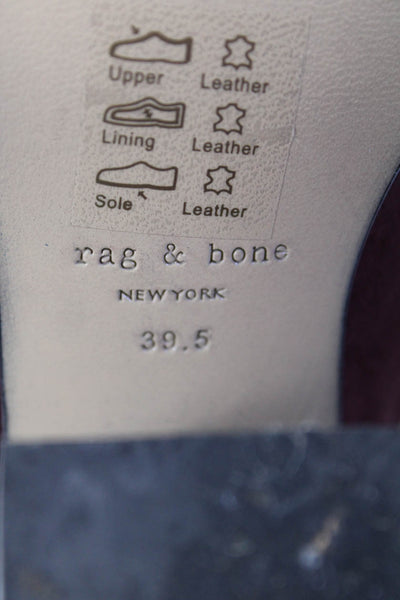 Rag & Bone Women's Round Toe Block Heels Suede Ankle Boot Burgundy Size 9.5
