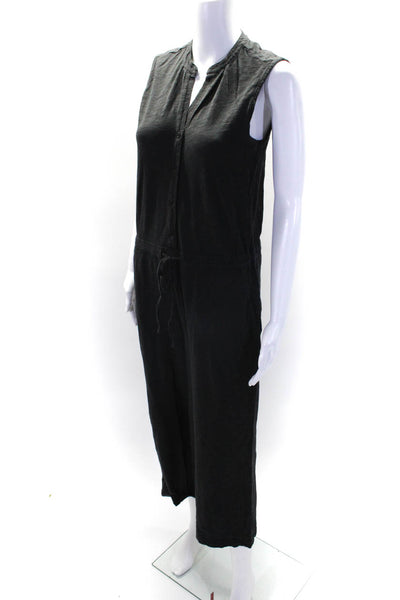 Leallo Women's Sleeveless Cinch Waist Straight Leg Jumpsuit Black Size XS