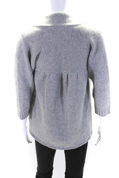 Vince Womens Cashmere Knit Long Sleeve Open Front Cardigan Sweater Gray Size M