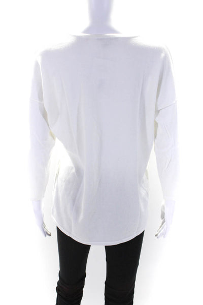 Cotton By Autumn Cashmere Womens Cotton Long Sleeve Knit Top White Size M