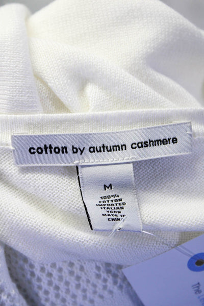 Cotton By Autumn Cashmere Womens Cotton Long Sleeve Knit Top White Size M