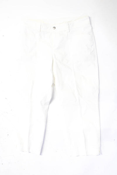 Bogner Womens Cotton Cropped Snap Close Mid-Rise Cargo Pants White Size 8 Lot 2