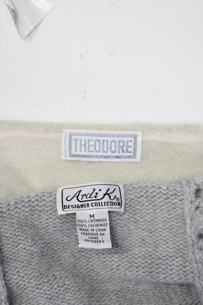 Theodore Ardi K Womens Knit Round Neck Pullover Top Gray Size M Lot 2