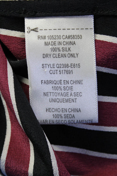 Equipment Femme Women's Long Sleeves Silk Button Down Shirt Stripe Size M