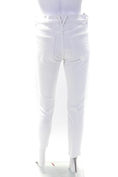 Veronica Beard Womens Cotton Denim High Rise Skinny Debbie Jeans White Sz 27
