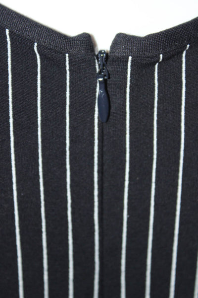 Stella McCartney Womens Pinstripe Jersey Peplum Sheath Dress Black Size FR 44