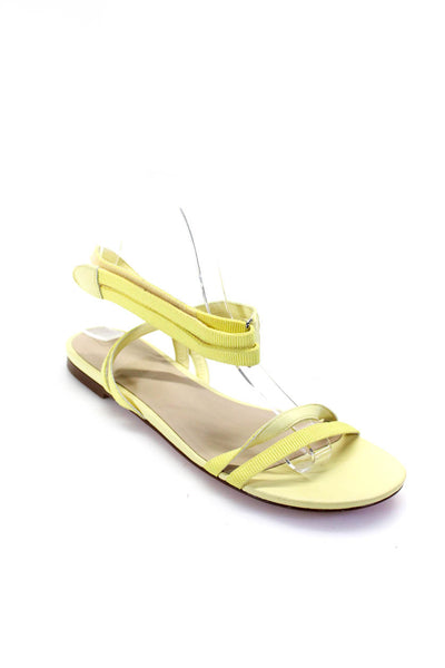 Rebecca Allen Womens Leather Strappy Open Toe Flats Sandals Yellow Size 7M