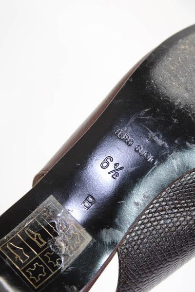 Bruno Magli Womens Leather Peep Toe Slingbacks Pumps Brown Size 6.5 B