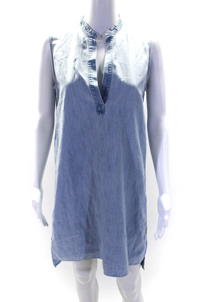 Rag & Bone Jean Womens Cotton Denim Sleeveless Mini Tunic Dress Blue Size S