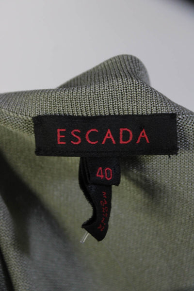 Escada Womens Silk Gem Stoned Embroidered Pullover Tank Top Green Size EUR40