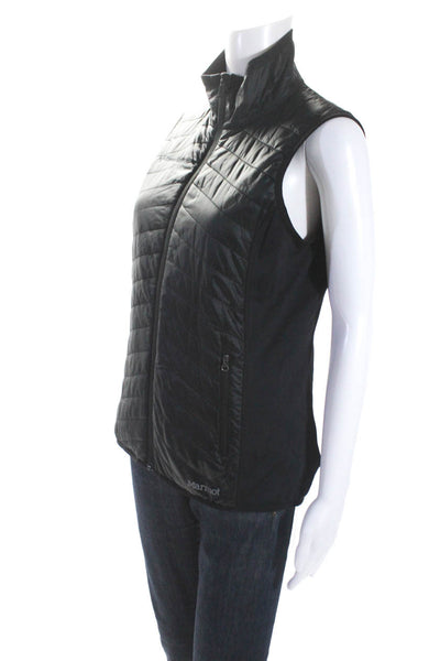 Marmot Womens Full Zipper Light Puffer Vest Black Size Medium