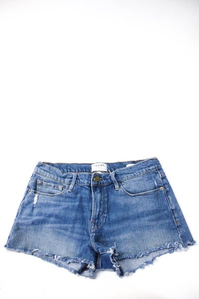 Frame Womens Cotton Denim Five Pocket Mid-Rise Shorts Blue Size 28 29 Lot 2
