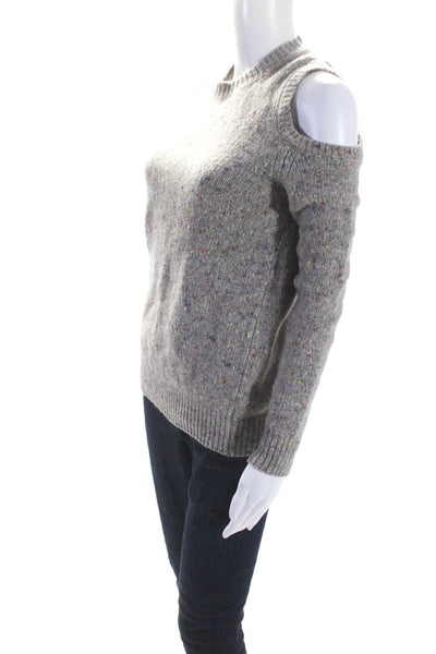 Rebecca Minkoff Womens Cold Shoulder Sweater Gray Wool Size Small