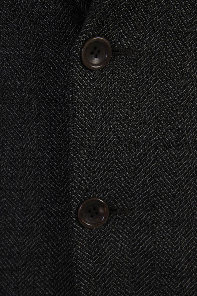 Armani Collezioni Mens Brown Wool Textured Two Button Long Sleeve Blazer Size38S