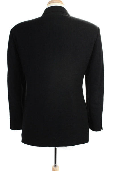 Saks Fifth Avenue Mens Black Two Button Long Sleeve Blazer Jacket Size 38