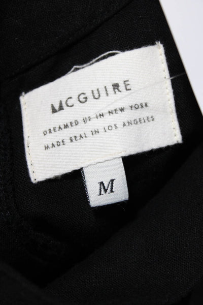 McGuire Womens High Neck Ruffle Flutter Sleeve Woven Shift Dress Black Medium