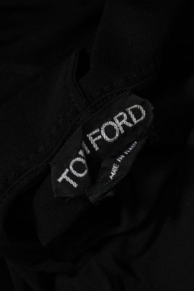 Tom Ford Womens Long Sleeve V Neck Knit Draped Top Blouse Black Size IT 42
