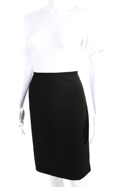 Calvin Klein Womens Back Zipped Darted Slip-On Straight Midi Skirt Black Size 10