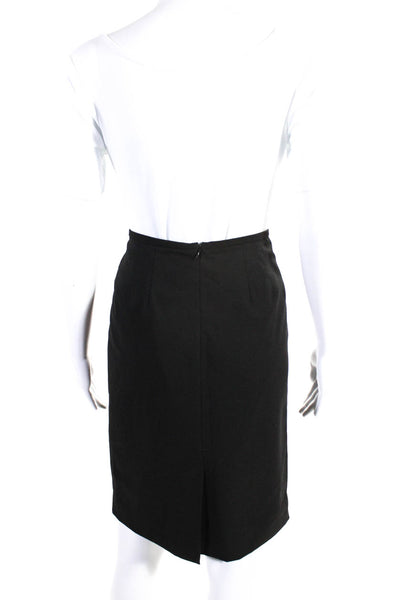 Calvin Klein Womens Back Zipped Darted Slip-On Straight Midi Skirt Black Size 10