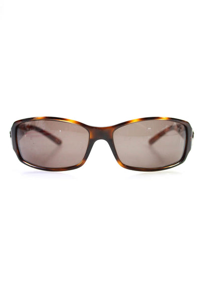 Bvlgari Womens Tortoise Shell Crystal Detail Rectangular Sunglasses Brown