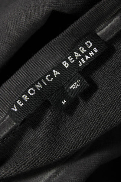 Veronica Beard Womens Puffy Long Sleeves Sweatshirt Charcoal Gray Size Medium