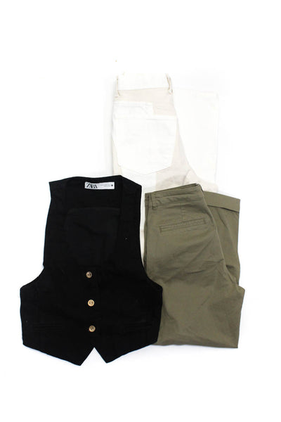 Zara Womens Jeans Pants Black Sleeveless V-neck Vest Top Size XS 2 4 Lot 3