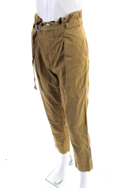 Rag & Bone Womens Zipper Fly High Rise Straight Cropped Pants Brown Size 25