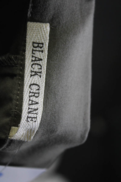 Black Crane Womens High Rise Side Slit Straight Cropped Pants Gray Size XS