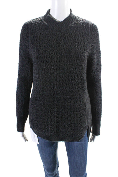 Theyskens Theory Womens Pullover Crew Neck Oversized Sweater Gray Size Small