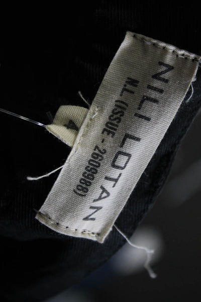 Nili Lotan Womens Cotton 4 Pocket Hook Close Mid-Rise Skinny Pants Black Size 4